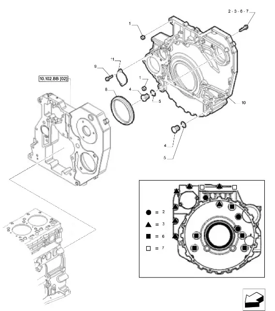 504033868 - Крышка задняя ДВС