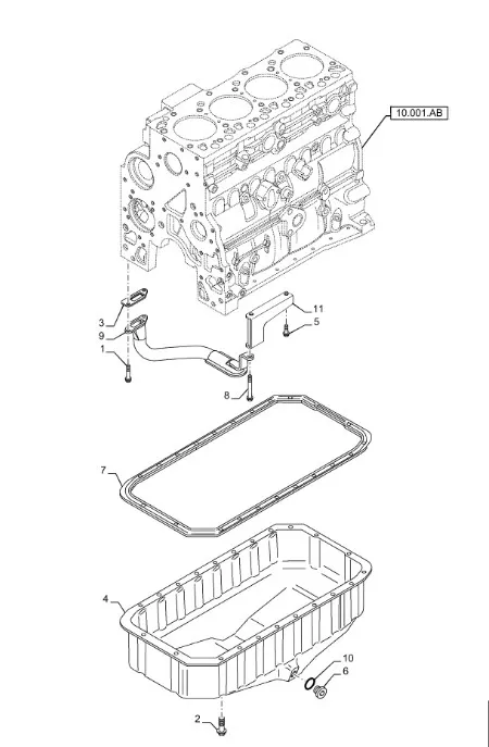 504051886 - Поддон ДВС NEF4,5 экс.погр. B115 все поколения